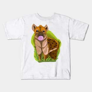 Hyena with bubble gum Kids T-Shirt